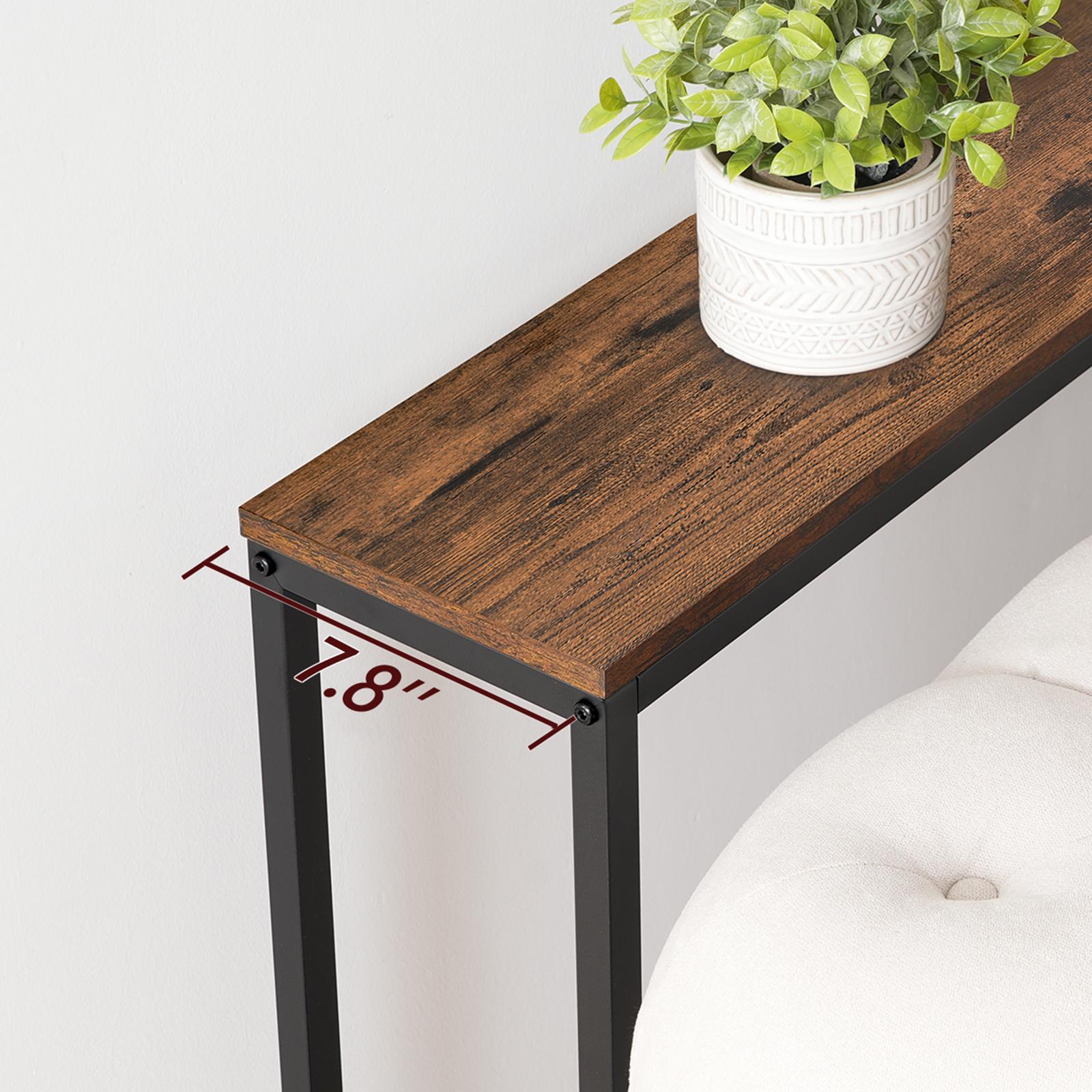 MAHANCRIS 78.7" Console Table with Power Outlet, for Entryway, Hallway, Foyer, Living Room, Rustic Brown