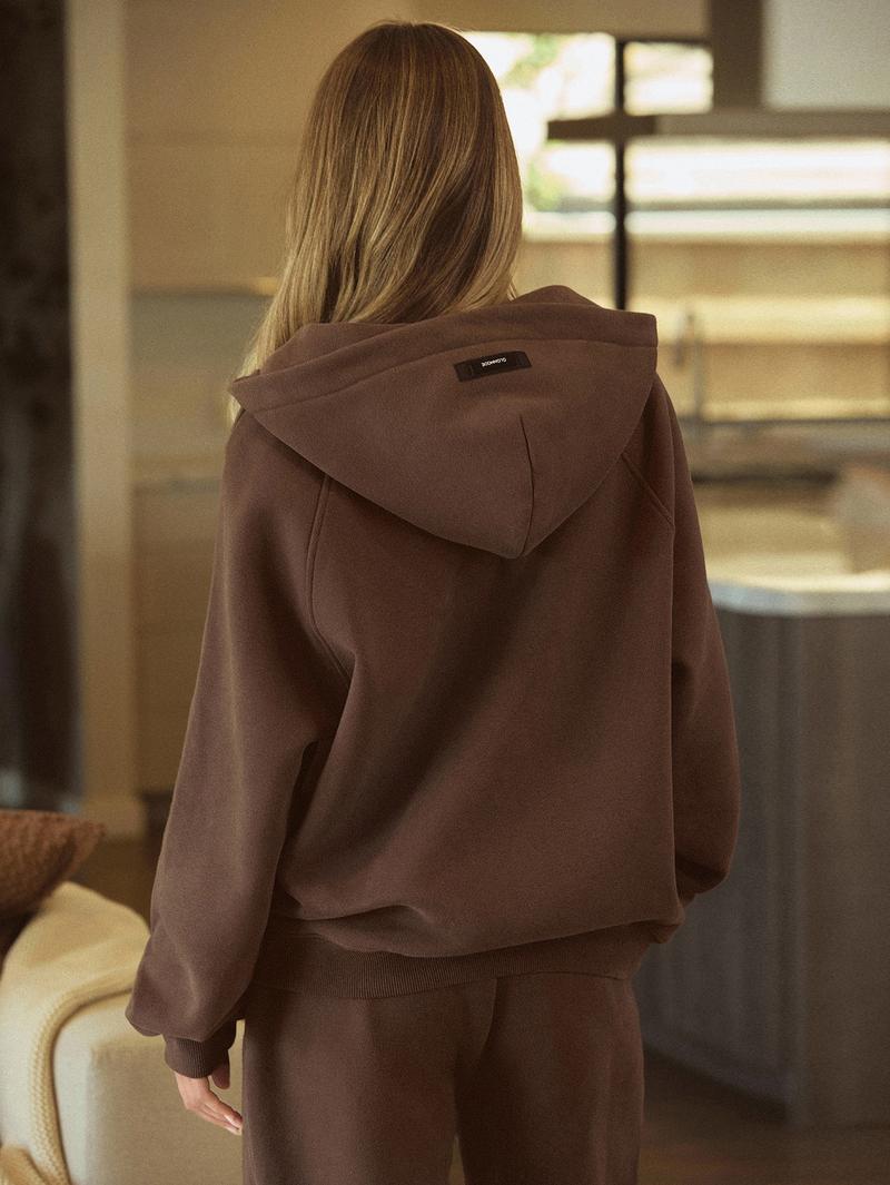 GLOWMODE Heavyweight Fleece Half-zip Oversized Hoodie Jacket Thick Thermal Warm Winter