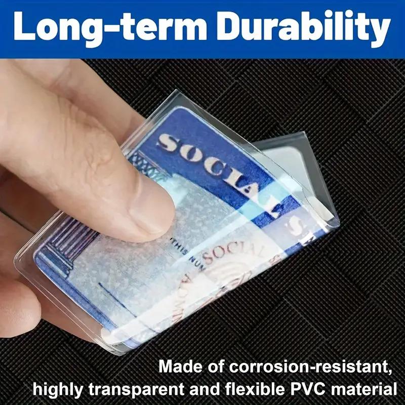 Clear PVC Social Security Card Protector Sleeves, Waterproof 12Mil Card Holder Covers for Social Security, Medicare, ID, Credit and Business Cards