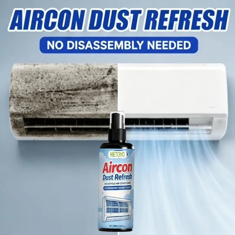 Powerful air conditioner cleaner, suitable for home and car air conditioning systems. It removes impurities, restores fresh airflow, improves cooling efficiency, and keeps vents clean with its easy-to-spray and rinse formula.