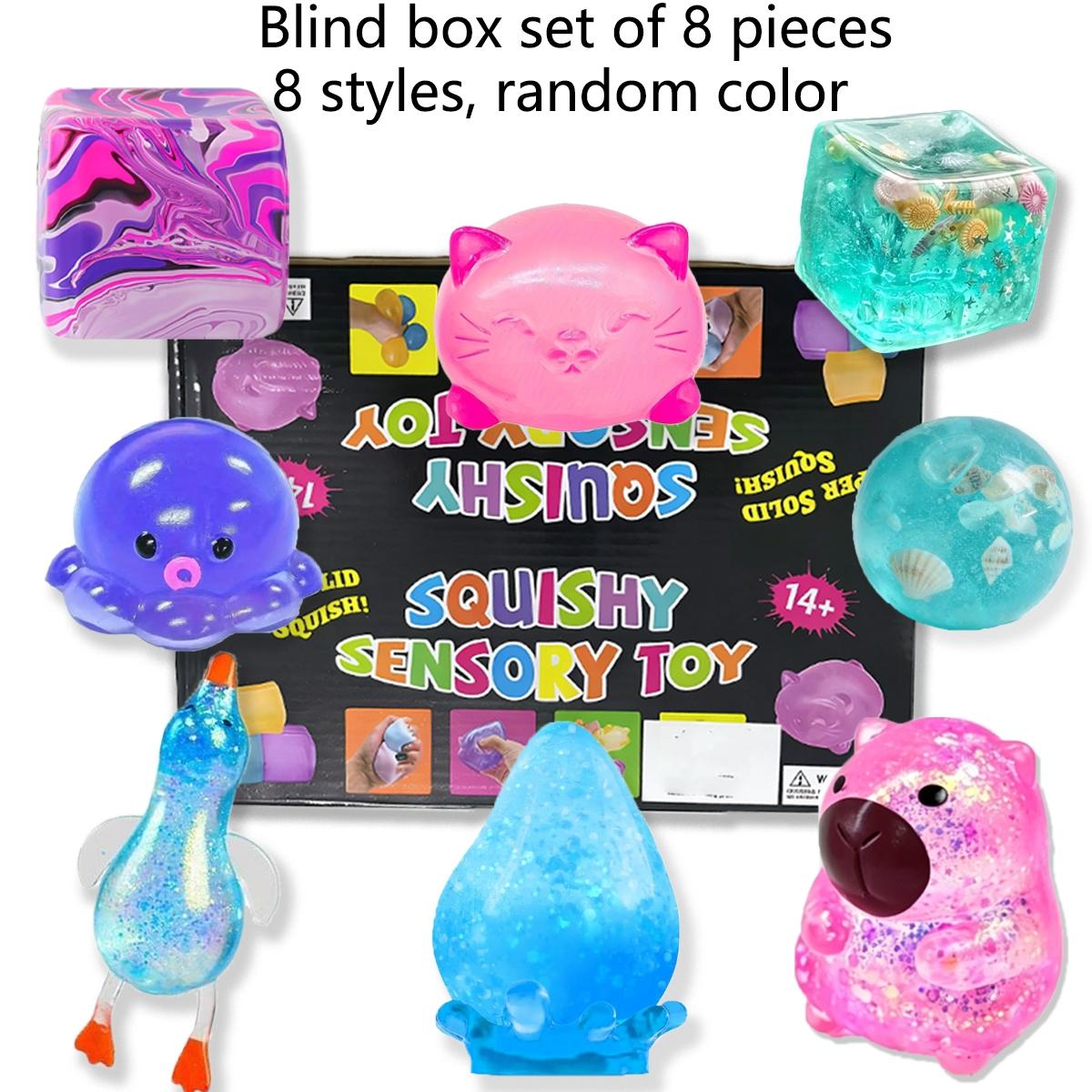 8-Piece Set Blind Box Malt Sugar Stress Relief Fidget Toys, Sensory Bundle, Creative Slow-Return Soft Squishy, Party Gift, 8 Different Styles