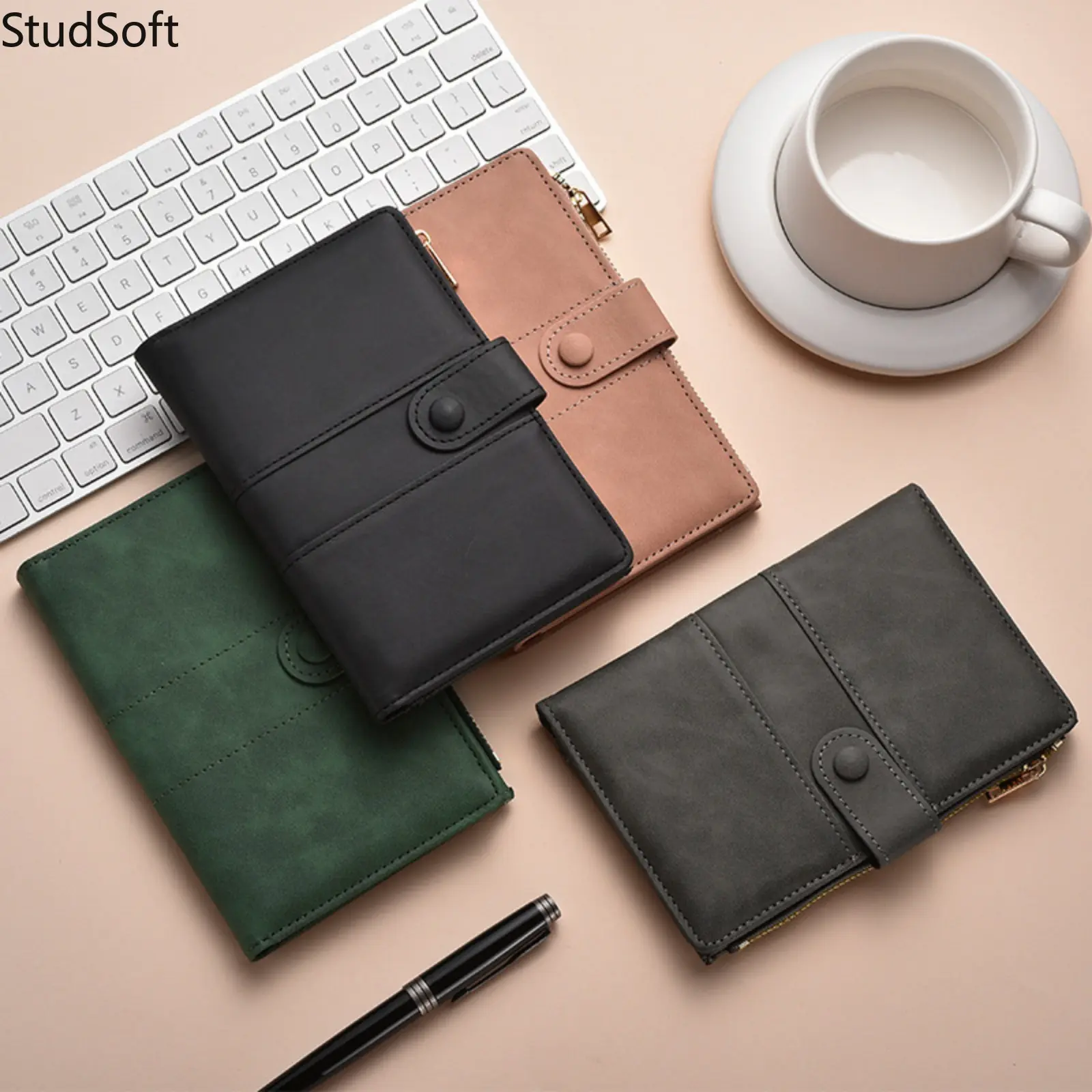 Vintage Passport Holder PU Leather Travel Wallet Snap Closure Credit Card Case Zipper Pocket Cash Document Organizer Bifold Purse for Women Men,back to school,back to school haul