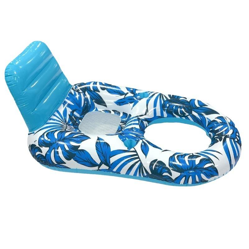 2026 New Multi-Functional Inflatable Maple Leaf Recliner Float, Cup Holder & Net Design, Ideal for Relaxing at Poolside, Bulk Purchase Available