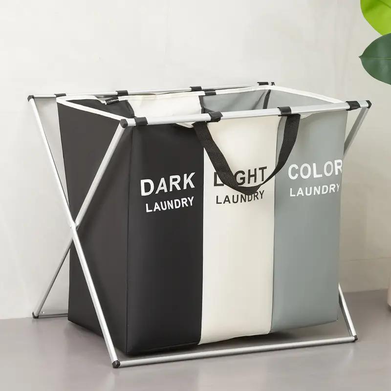 1 Piece Large Laundry Hamper, 3 Tier Laundry Basket, Foldable Dirty Clothes Organizer, Laundry Sorter with Handle, Waterproof, Portable, Freestanding Laundry Hamper for Bedroom