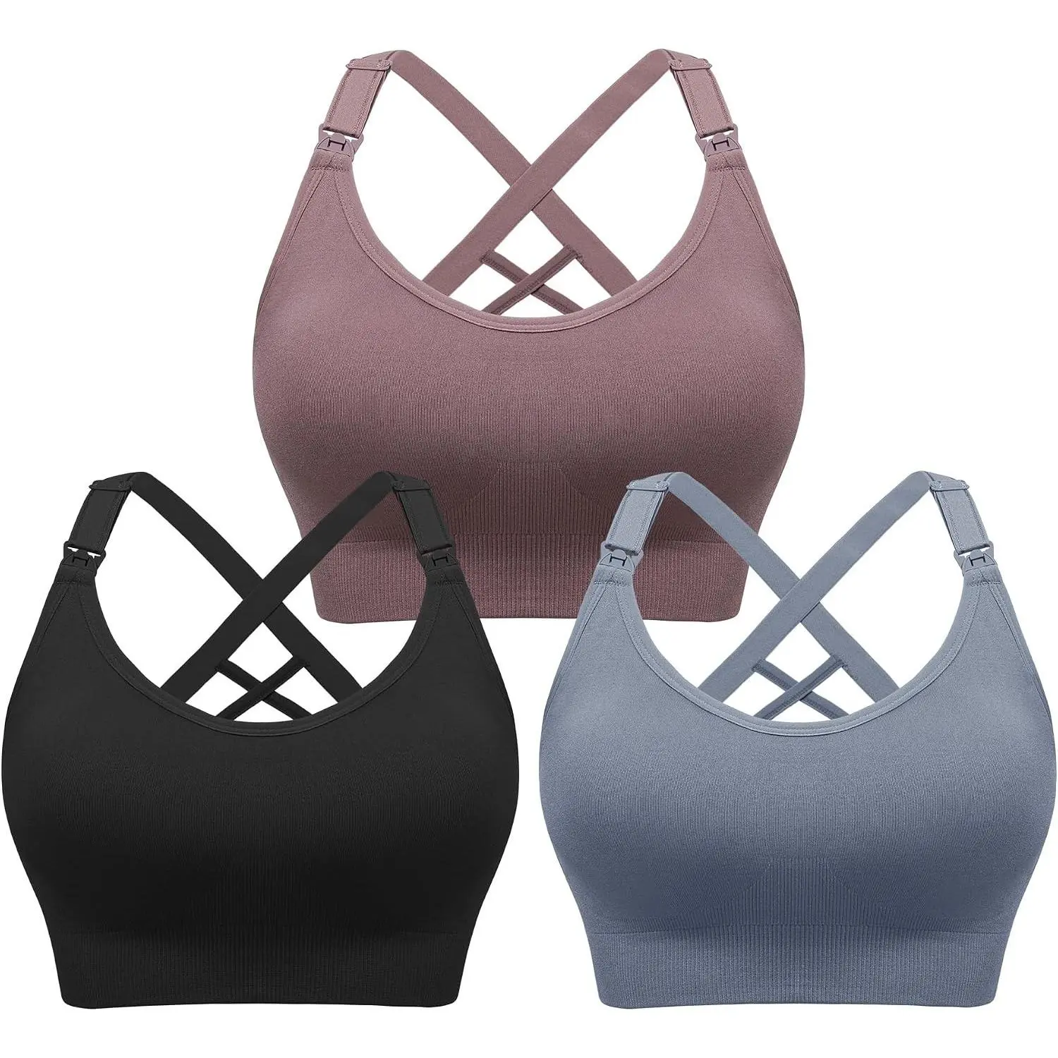 Seamless Nursing Bras for Breastfeeding, Supportive Maternity Sports Bra for Yoga, Pregnancy and Sleep BraletteGift
