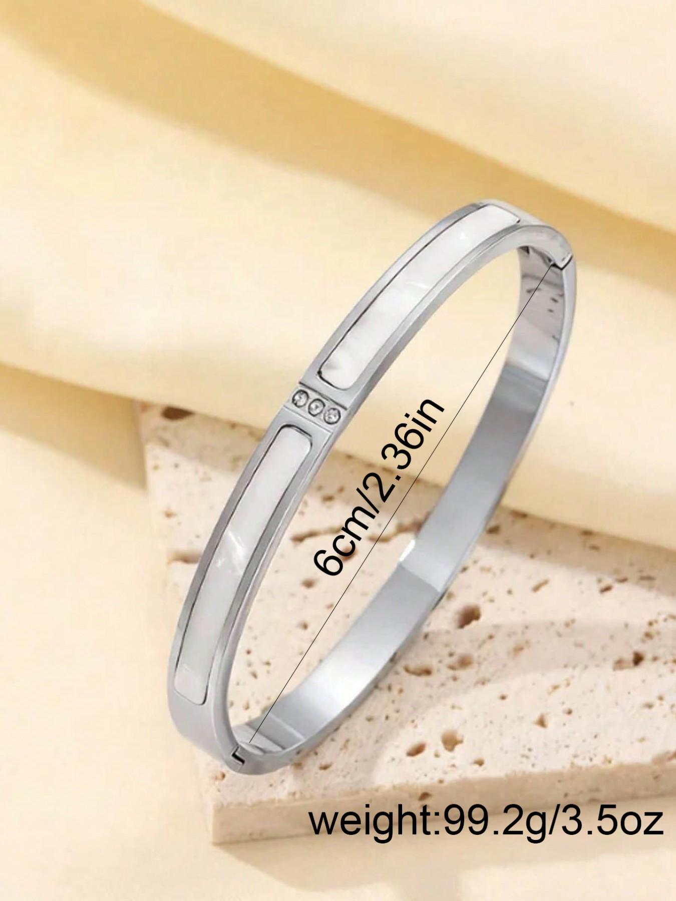 5-Piece Waterproof Titanium Steel Bracelet Set, Rhinestone Star Design, Plated, Versatile Style, Unisex Jewelry