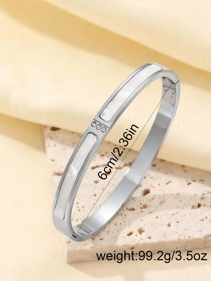 5-Piece Waterproof Titanium Steel Bracelet Set, Stackable Bracelet, Rhinestone Star Design, Plated, Versatile Style, Unisex Jewelry