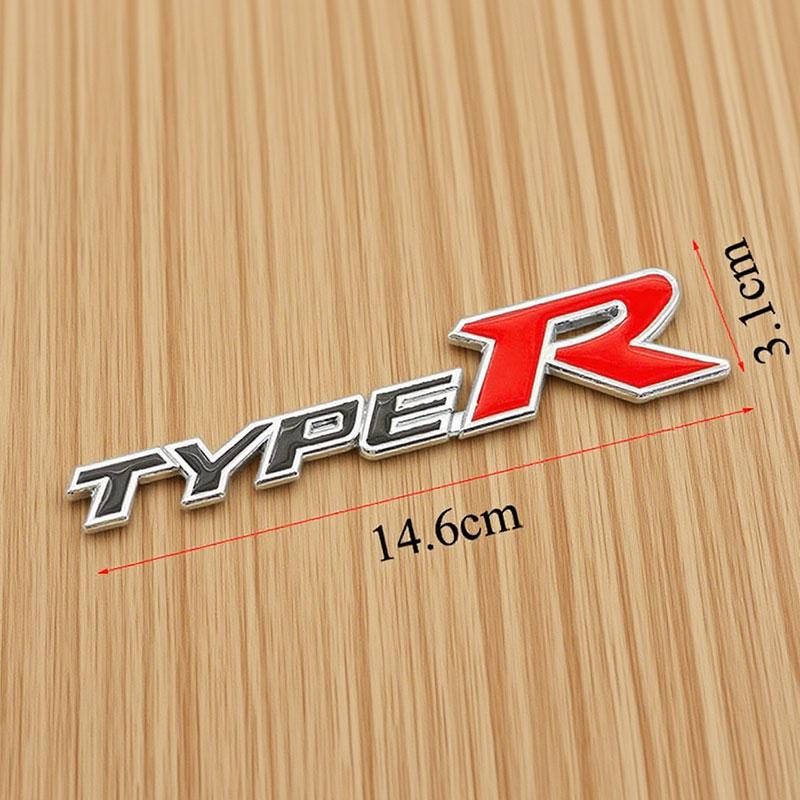 3d Metal Alloy Letters Type R Logo Car Front Grille Badge Emblem for Accord Civic Type R Auto Accessories