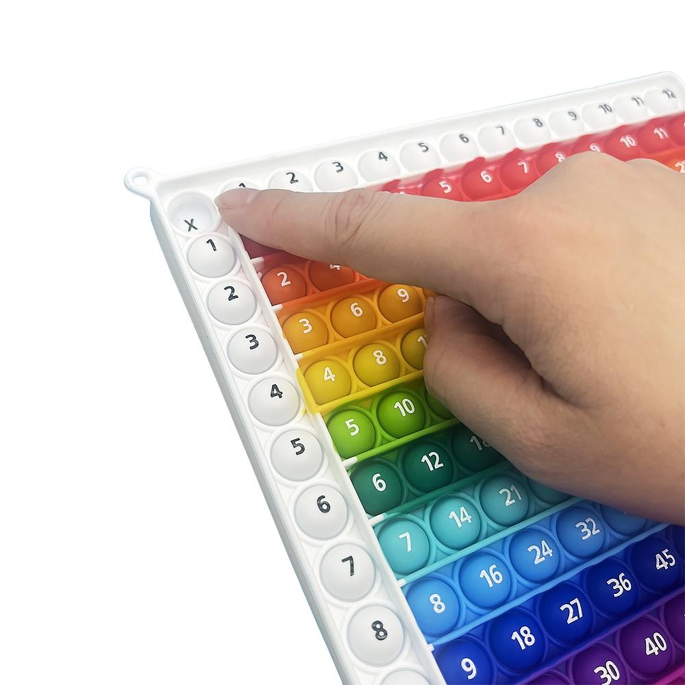 12x12 Multiplication Fast Push Bubbles Math Learning Toy, Times Table Practice Board Game, Educational Number Manipulative for Kids, Math Learning Blocks, Math Learning Tools