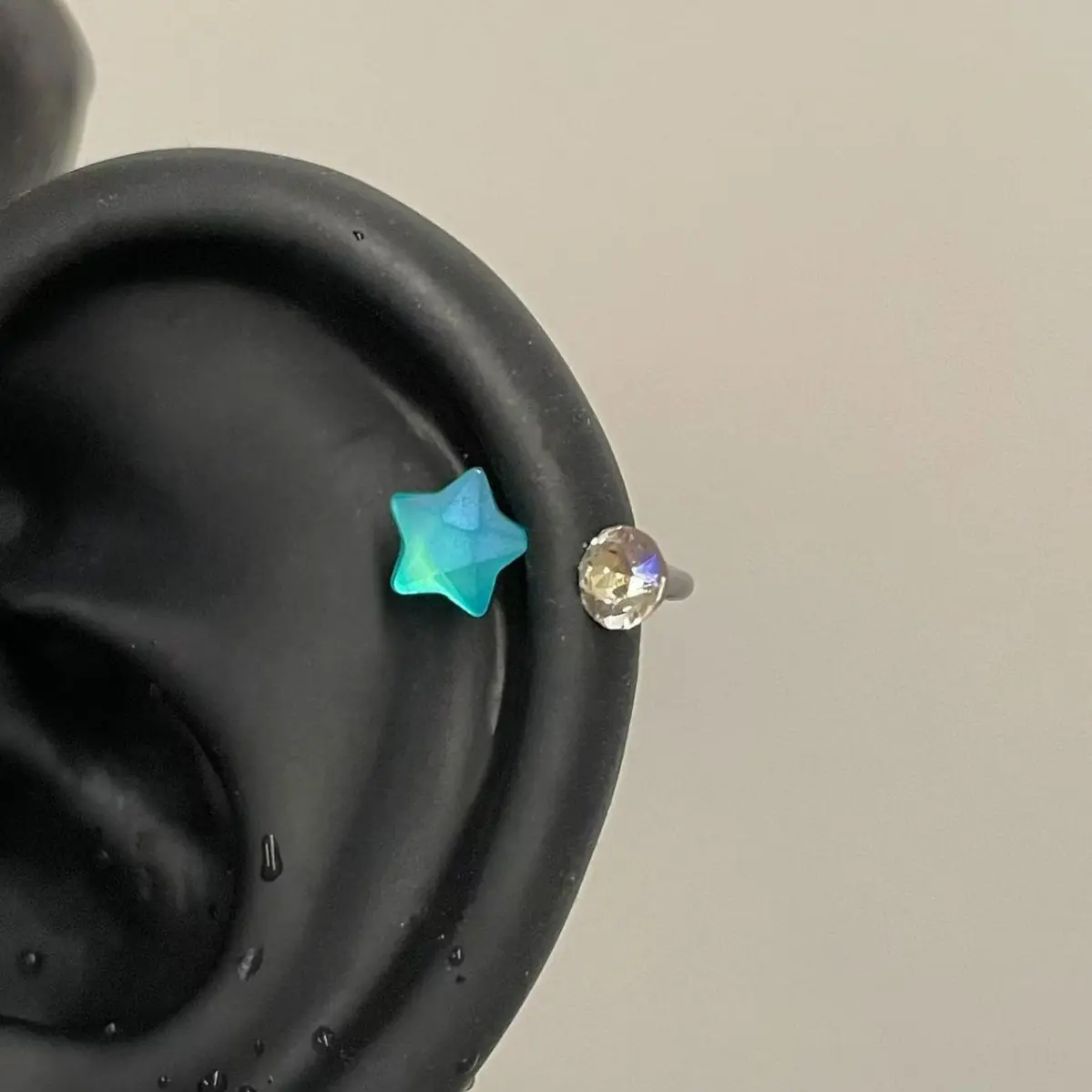 Unisex Personality Colorful Matte Star Shape Circular Barbell - Inner Thread Body Jewelry for Daily Wear, Cartilage Piercings
