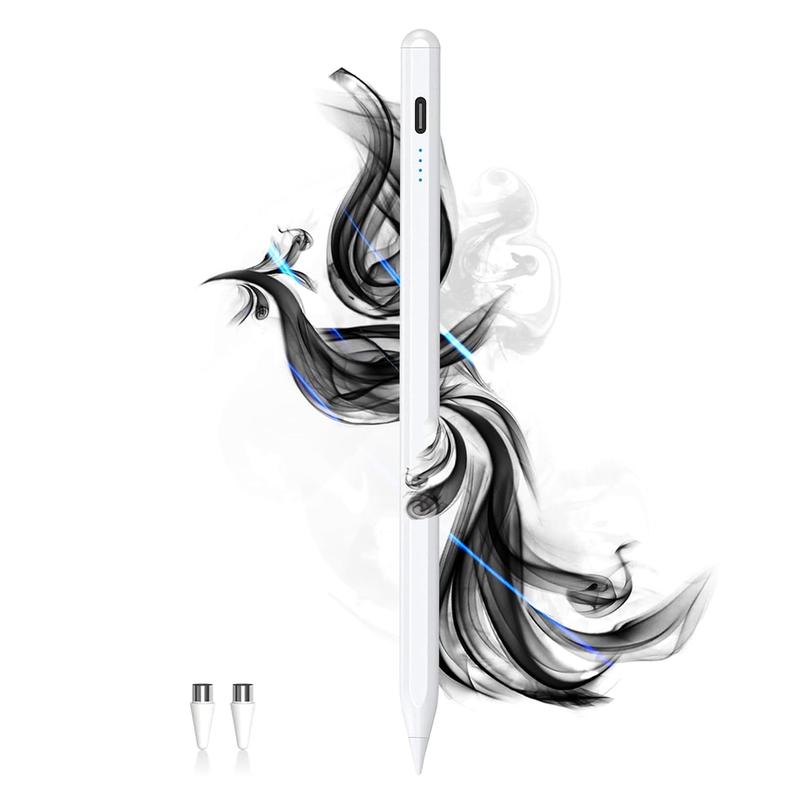 Stylus Pens for Touch Screens Power-Display Tablet Pen POM Tip Magnetic Digital Touch Pen Compatible with iPhone/iPad/iPad Pro/Lenovo/and Other iOS/Android Smartphone and Tablet Devices (Black) Touchscreen Pen USB Rechargeable Stylus