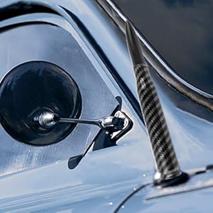 Car Bullet Antenna Replacement, Truck Exterior Decor Accessories, Compatible with Ford F150 RAM 1500 GMC Heavy Duty Pickup Trucks (New Upgraded Red US Flag Design)