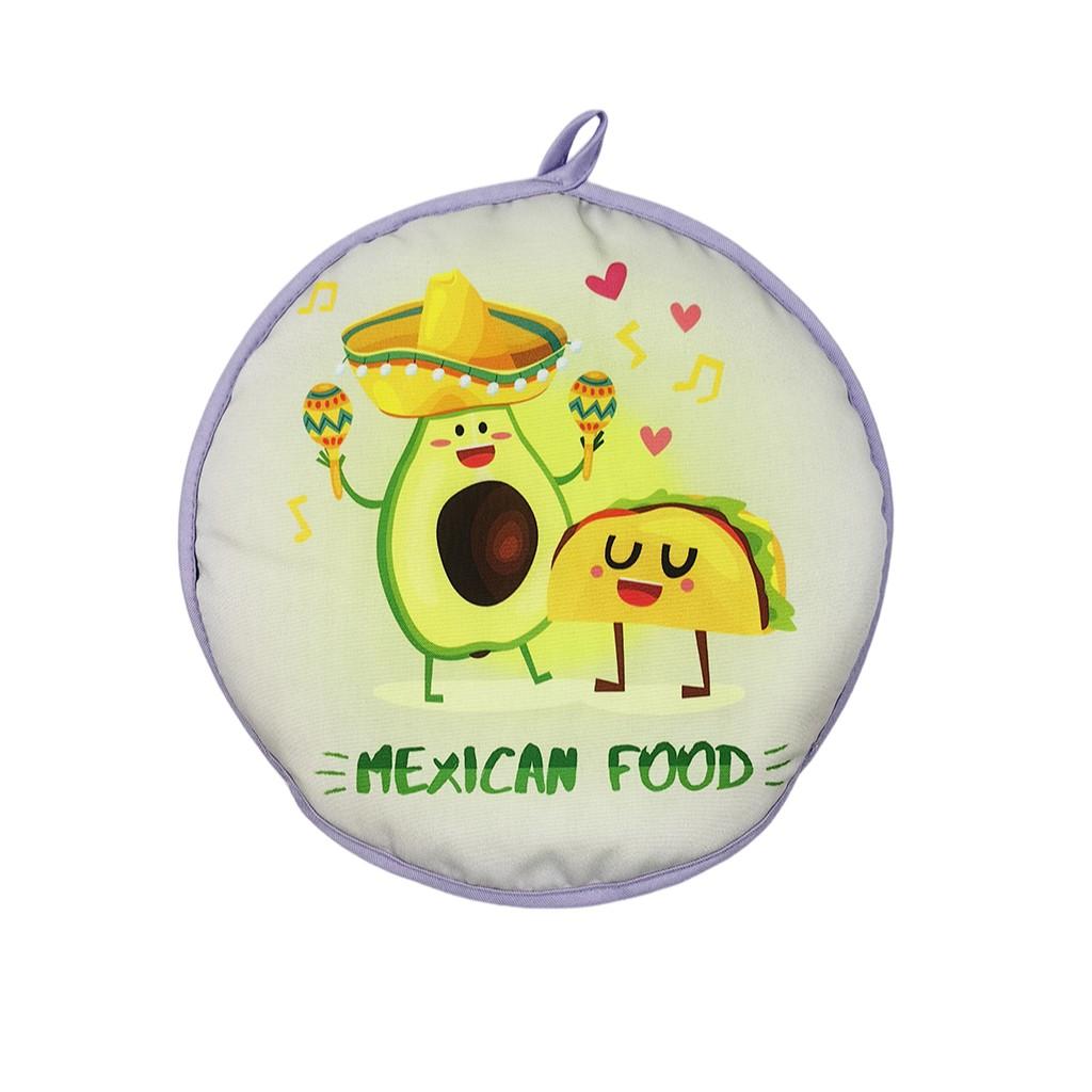 Mexican Thickened Corn Tortilla Insulation Bag, Pure Cotton Round Heat Resistant, Ideal for Mexican Cuisine, Durable & Reusable