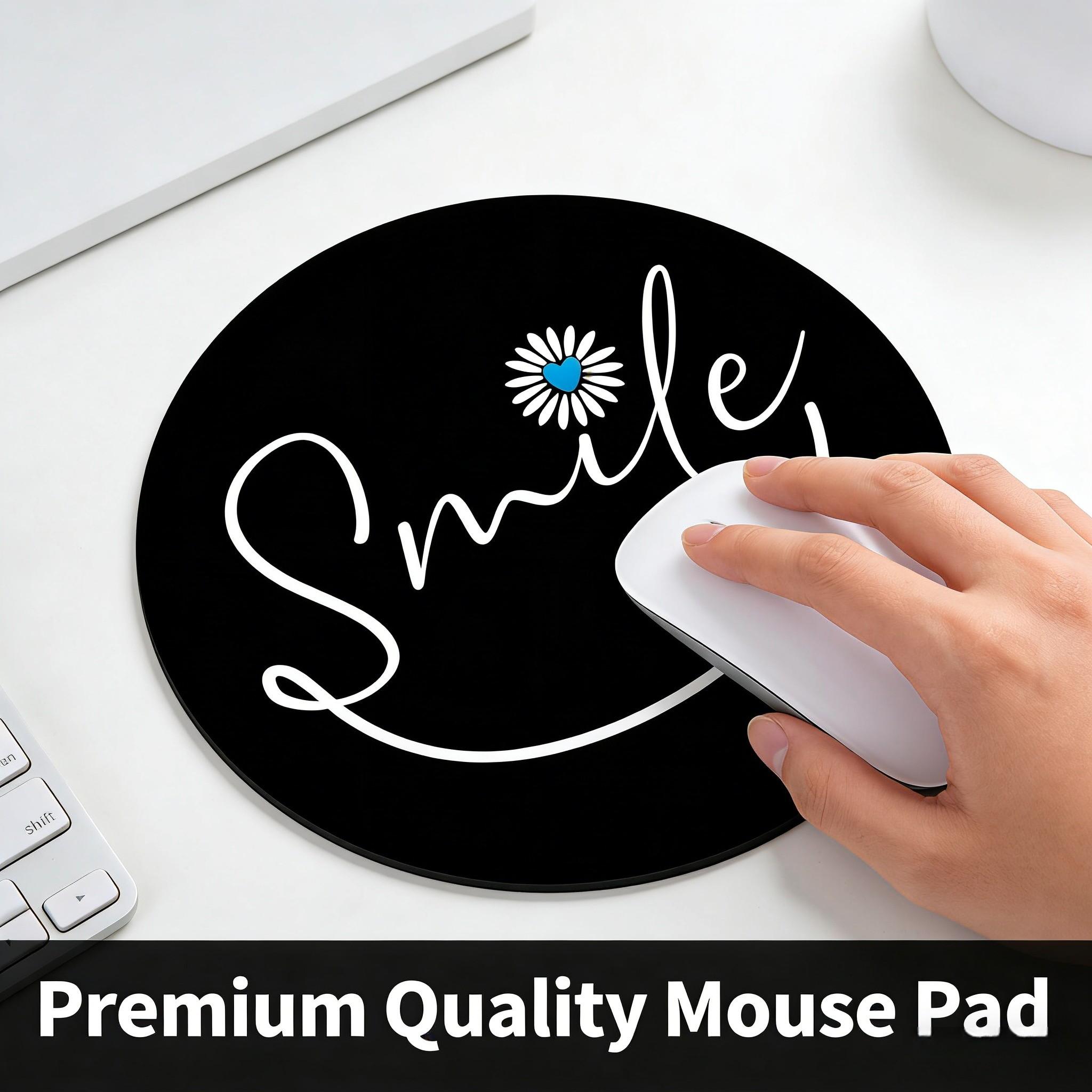 Fashionable Daisy Round Mouse Pad, Non-Slip Rubber Base, Small Desktop Mat for PC/laptop, Gaming/mouse Pad, Gift for Women, 7.87 Inches