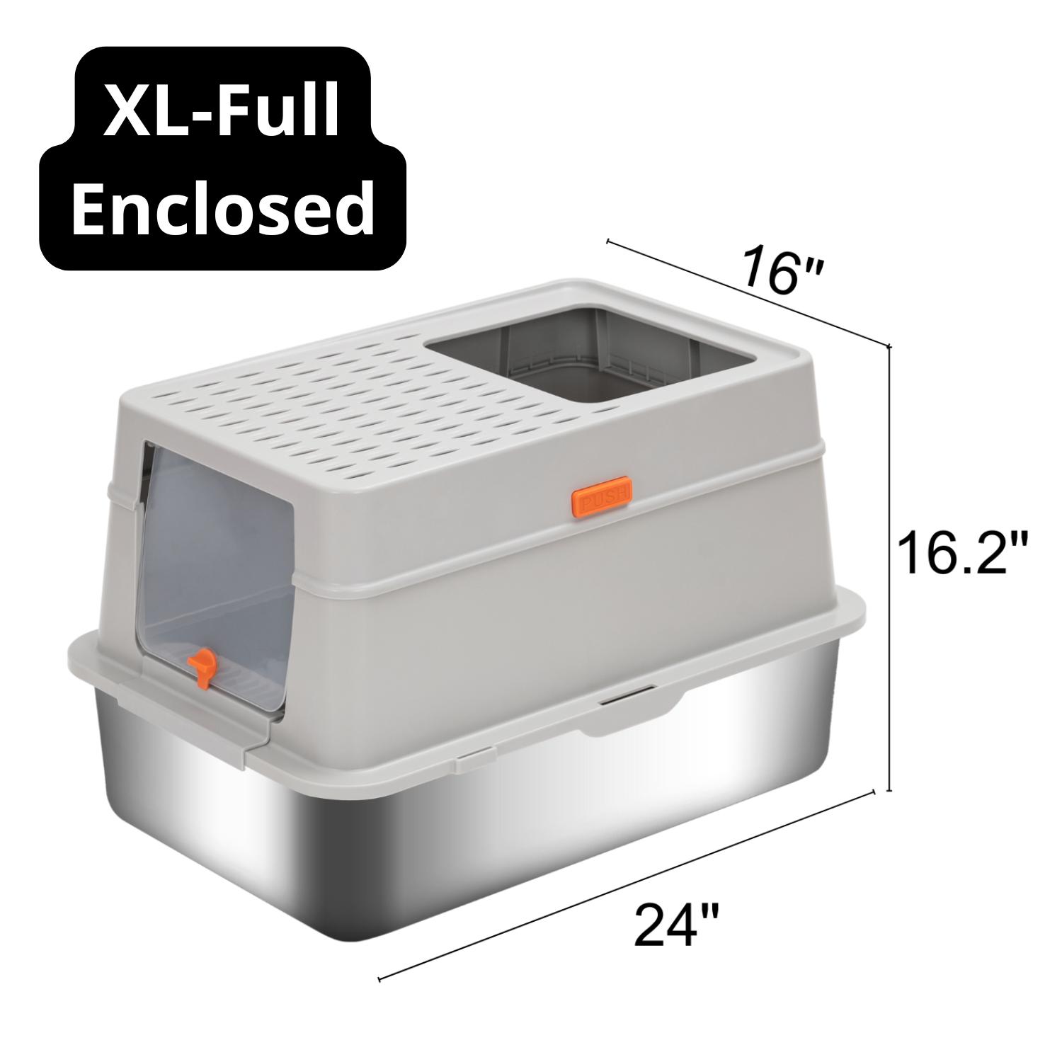 XL Stainless Steel Sifting Cat Litter Box for Pine Pellets, XXL Stainless Steel Pine Litter Box, Bunny Litter Box, High Sides
