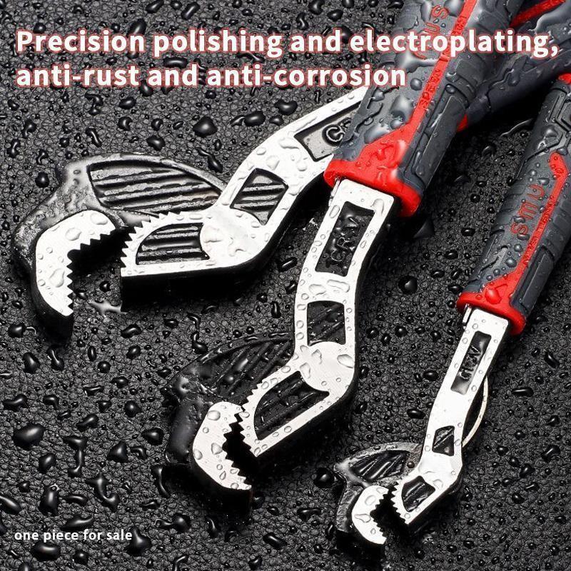 Multifunctional Self-Locking Wrench Set, Flexible Pipe Wrenches in Sizes 6-12 Inches, Heavy-Duty Adjustable Plumbing Tools