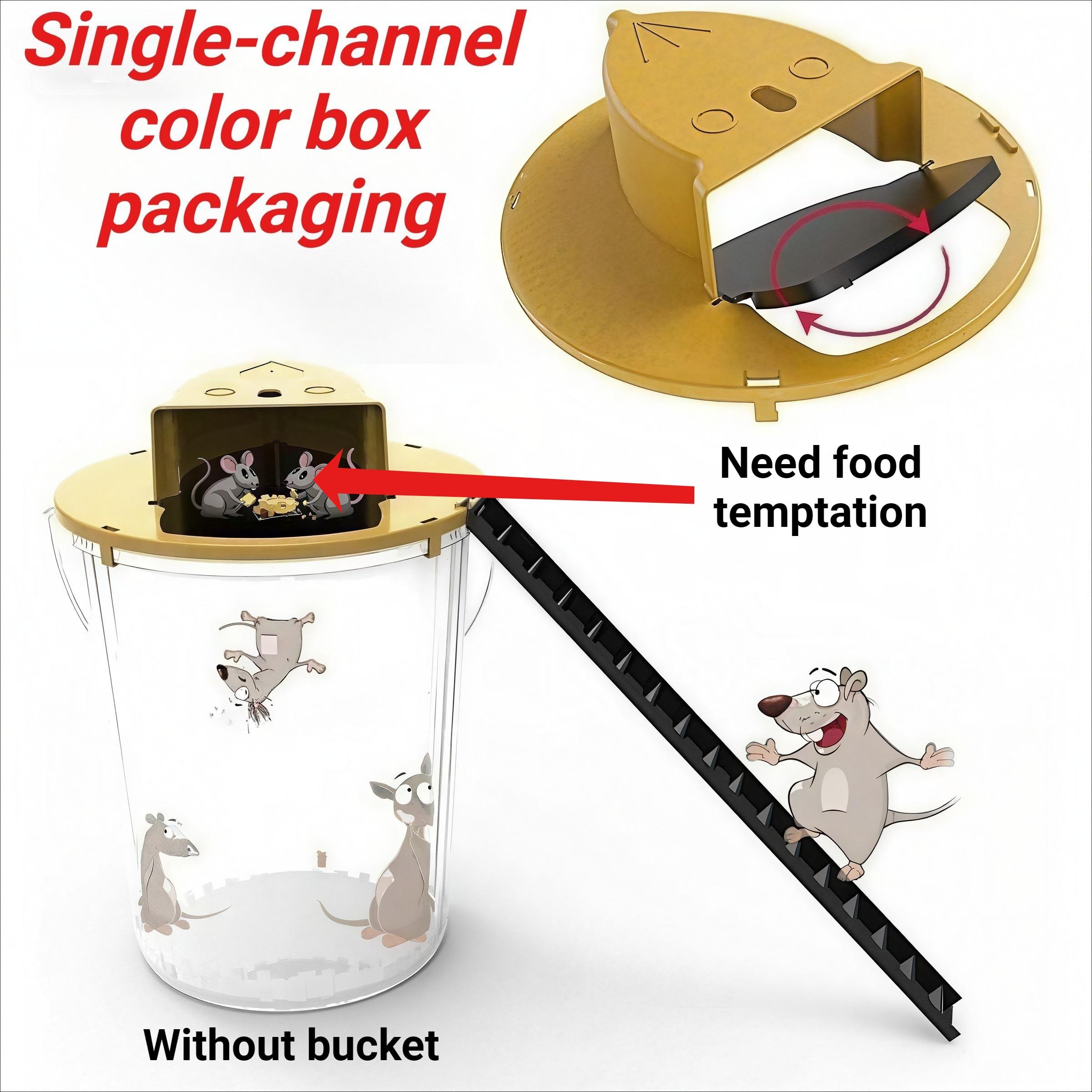 Mouse Trap Bucket - Mouse Traps Indoor for Home - Multi-Catch, Auto-Reset, Humane or Lethal Rat Trap - ABS Material -Reusable Mouse Trap,Flip N Slide Bucket Lid Mouse Trap, Mouse Traps Bucket for Indoor and Outdoor Use