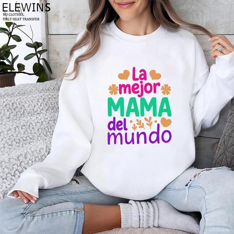 Mother's Day 6 Sheets Gold Foil DTF Transfer Decal for Tshirt Hoodie Jeans Backpack Pillow Machine Washable Reusable DIY Heat Transfer Vinyl for Adults