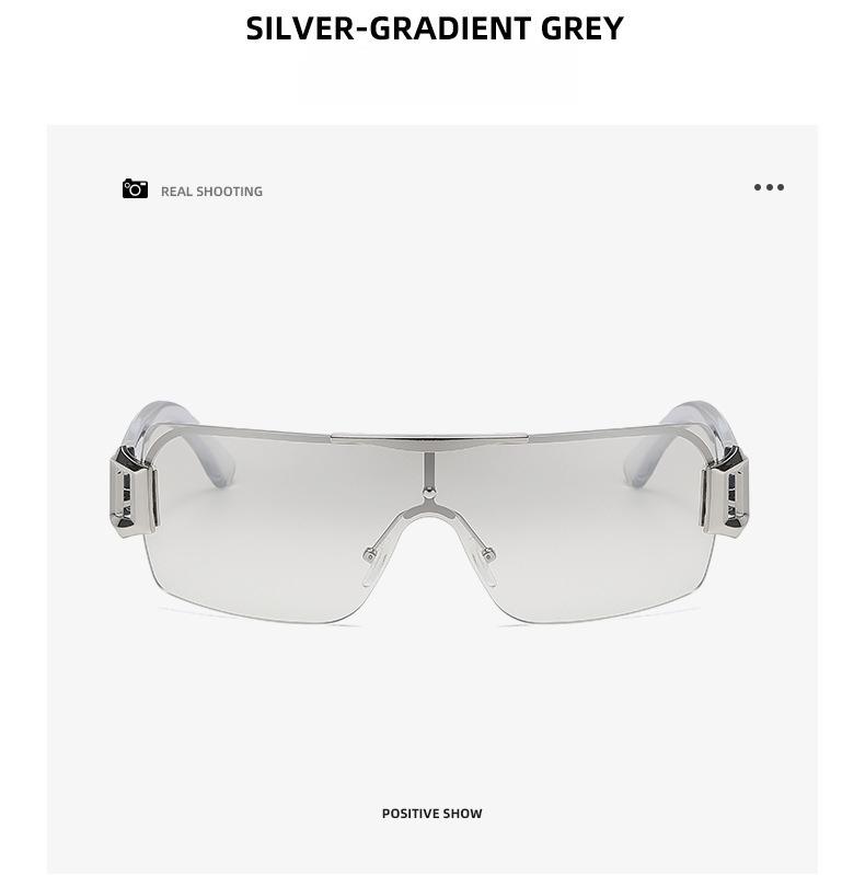 Trendy Y2K Punk Frameless Sport Sunglasses for Women Men UV400 Protection Rimless Shades for Rave Festival Cycling Running Outdoor Daily Wear