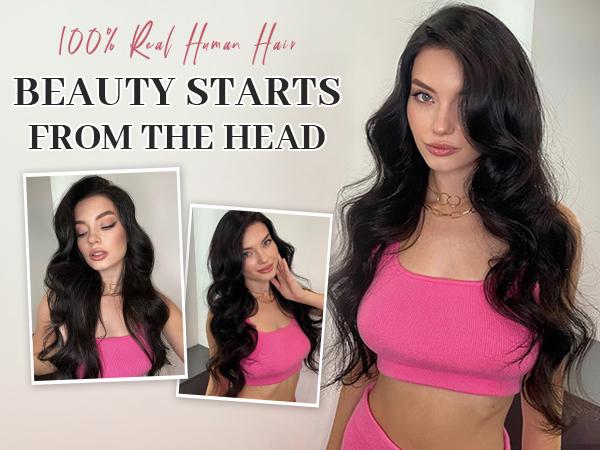 [ Kookastyle ]Straight Real Human Hair Clip in Hair Extensions,18 Inch Dark Brown Hair Extensions Clip ins for Daily Use Soft Silky Straight Human Hair Extensions for Fashion Women(Dark Brown 7pcs 120g)