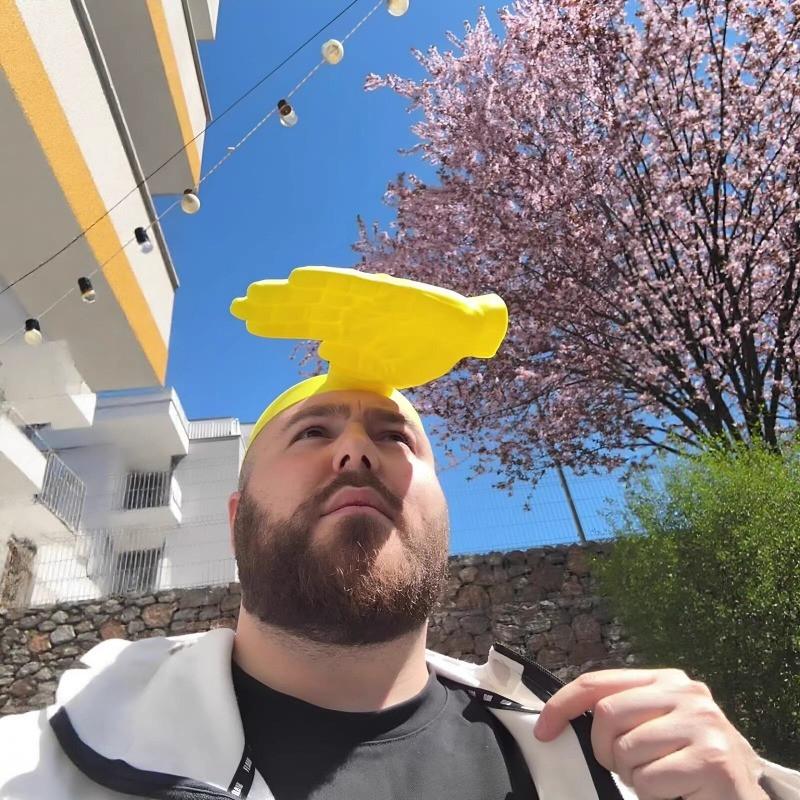 1 Piece 3D Printed Creative Palm Sun Hat, Funny Hand Shape UV Protection Cap, Wearable Outdoor Sun Hat, Model Yi132