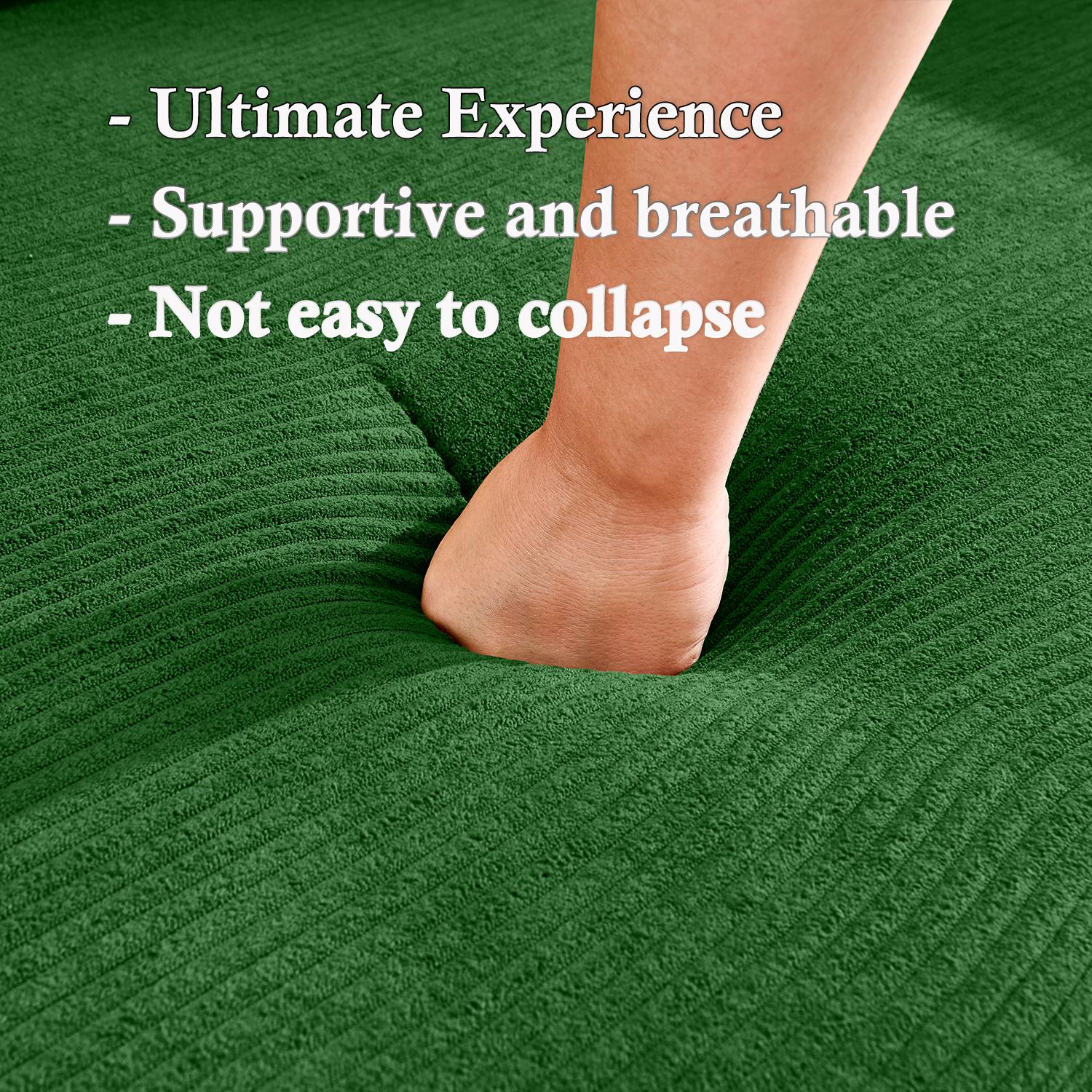 LODEIJA Compressed sofa, 80.3-inch convertible sofa bed, fixed frame, removable armrests, modular corduroy sofa bed, folding mattress sofa, suitable for living rooms and small spaces - no assembly required, includes two pillows.