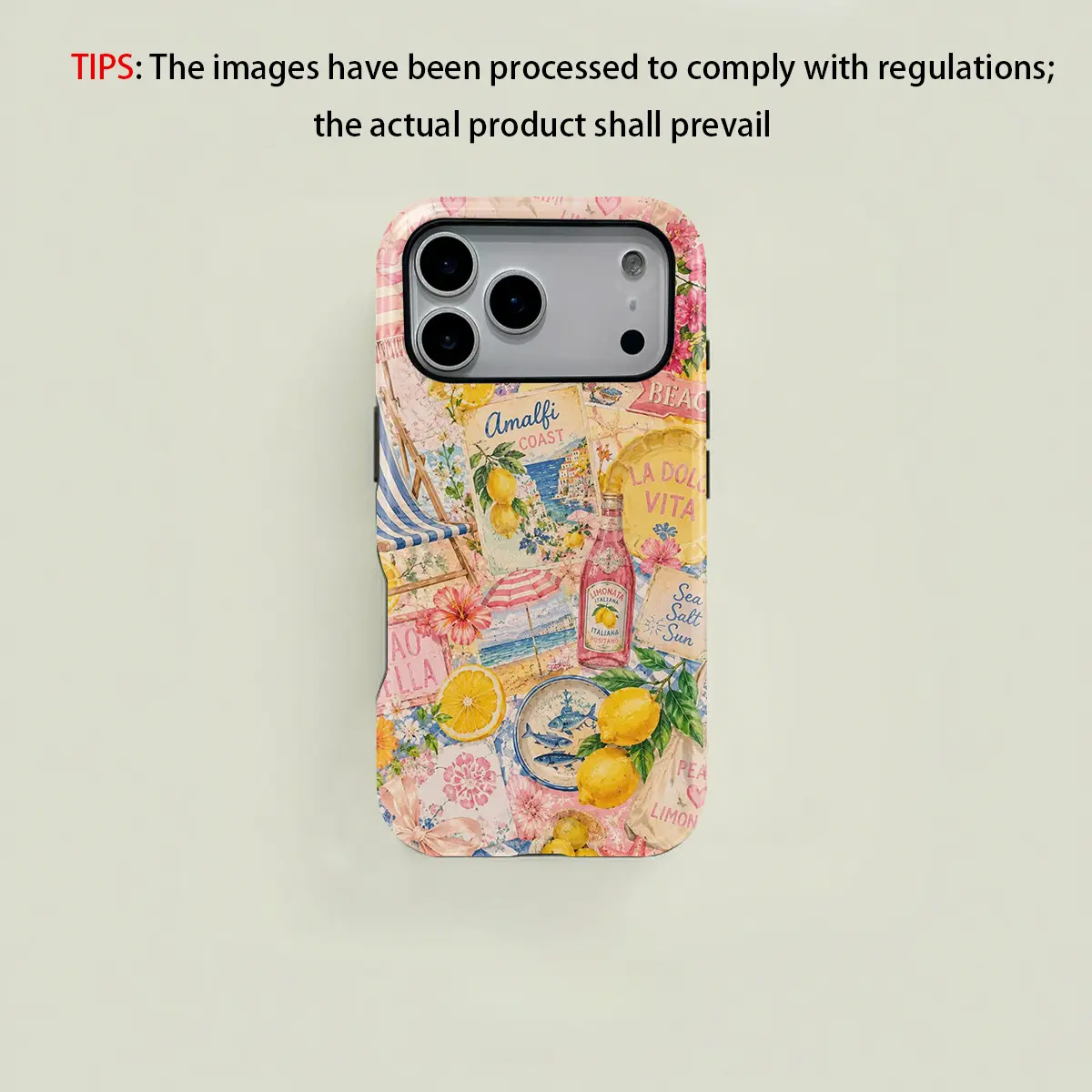 Featuring a Southern Italian Lemon Coast design, this durable, shock-absorbing 2-in-1 glossy phone case supports magnetic attachment; compatible with iPhone 17, 16, 15, 14, 13, 12, 11, X, Samsung, and other series-perfect as a holiday gift.