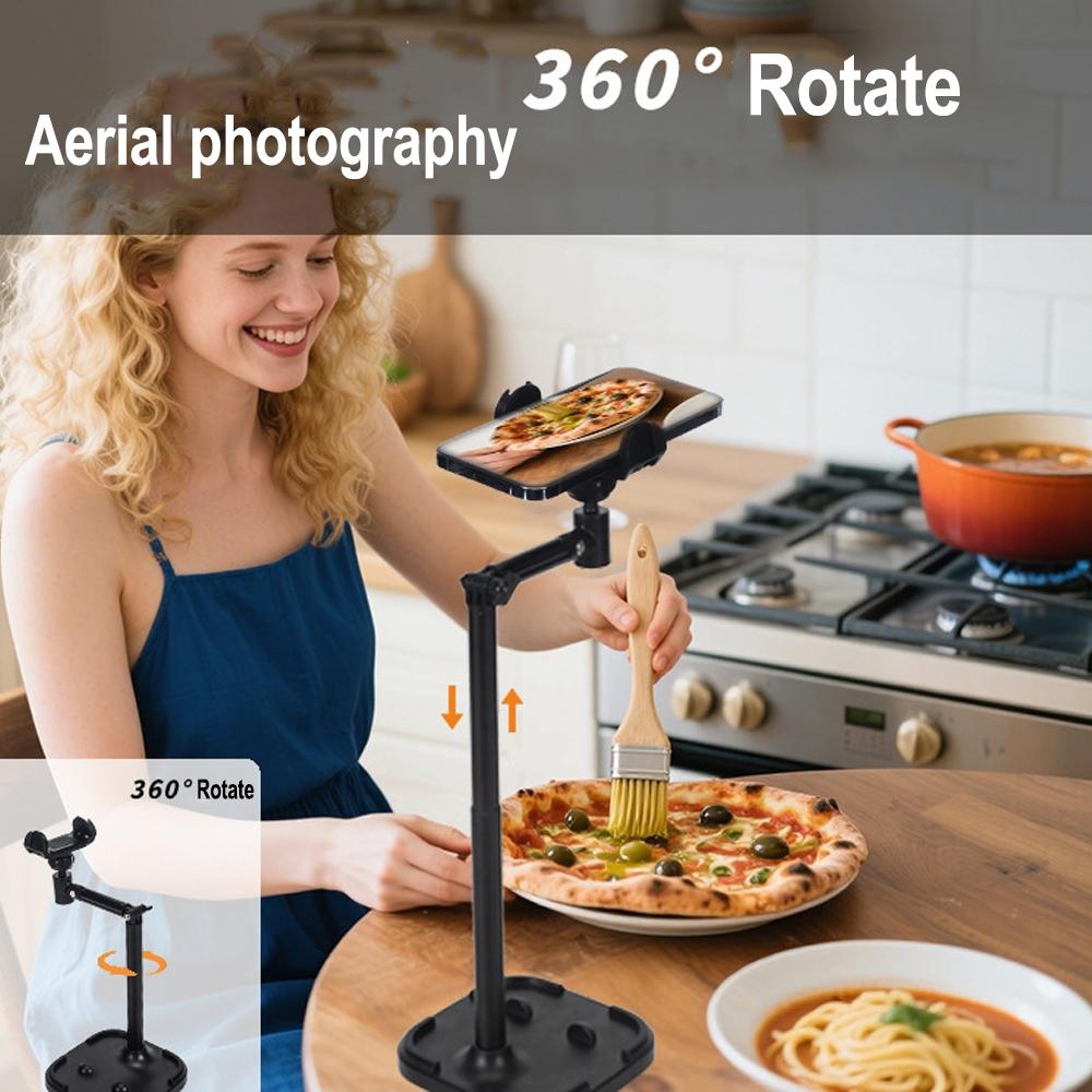 360 Rotating Desktop Phone Holder, Adjustable Live Streaming Stand, Aluminum Alloy Material, Selfie Accessories, Lazy Bracket, Tablet Stand