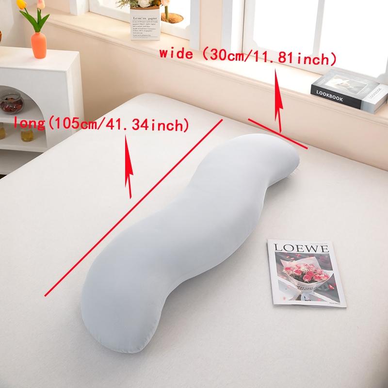 1pc Pillow, Long Rectangular Pregnancy Pillow Maternity Supplies for Side Sleepers, Includes Polyester Pillowcase, Soft and Fluffy Pillow Insert, Gray, 41.34 x 11.81 inches