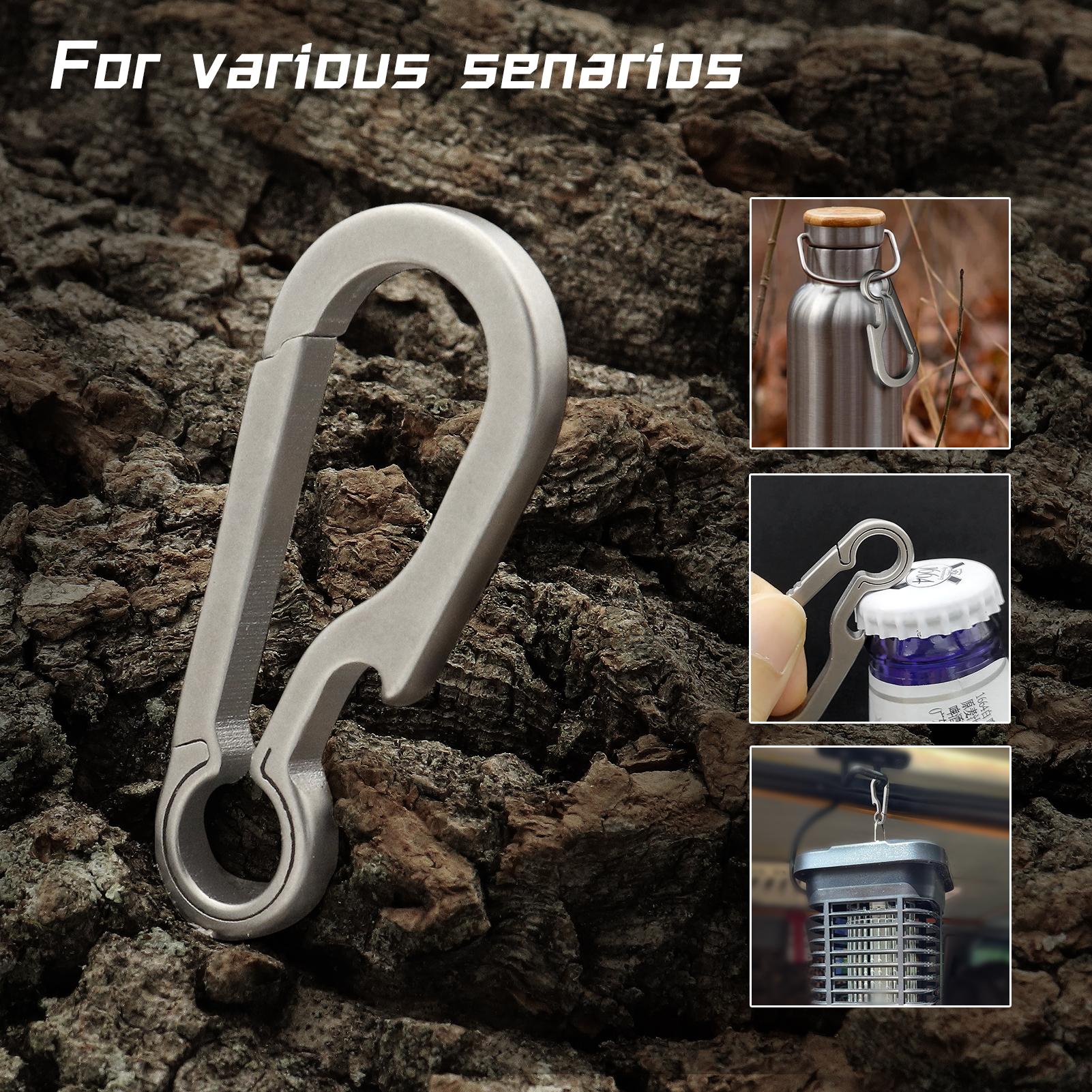 PJYTAC Titanium Keychain Carabiner for Keys Titanium Key Clip Key Rings Heavy Duty Split Keyrings Titanium