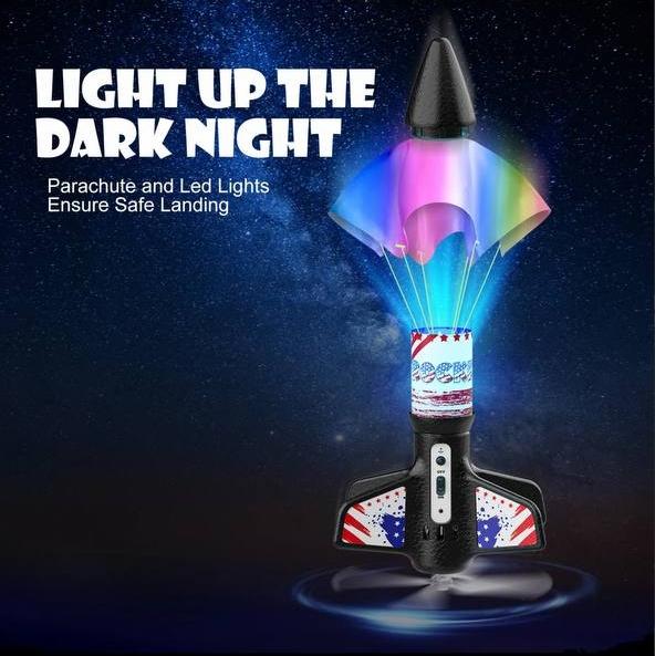 Auto Launch Spinner Rocket Toy, Soars Up to 200FT, Outdoor Flying Rocket with 2 Flight Modes, STEM Gift for Kids 8+