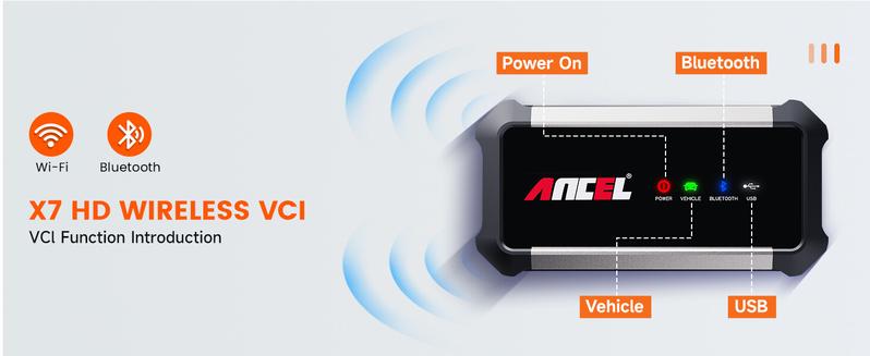 ANCEL X7 HD Heavy Duty Truck Scanner, 40+ Reset Bidirectional Diesel Scan Tool for Cummins, Detroit, Caterpillar, Volvo, Paccar, Semi Trucks Full System Diagnostic Tool with DPF, ECU Coding, 2 In 1 Diagnostic Scan Tool for Truck & Car