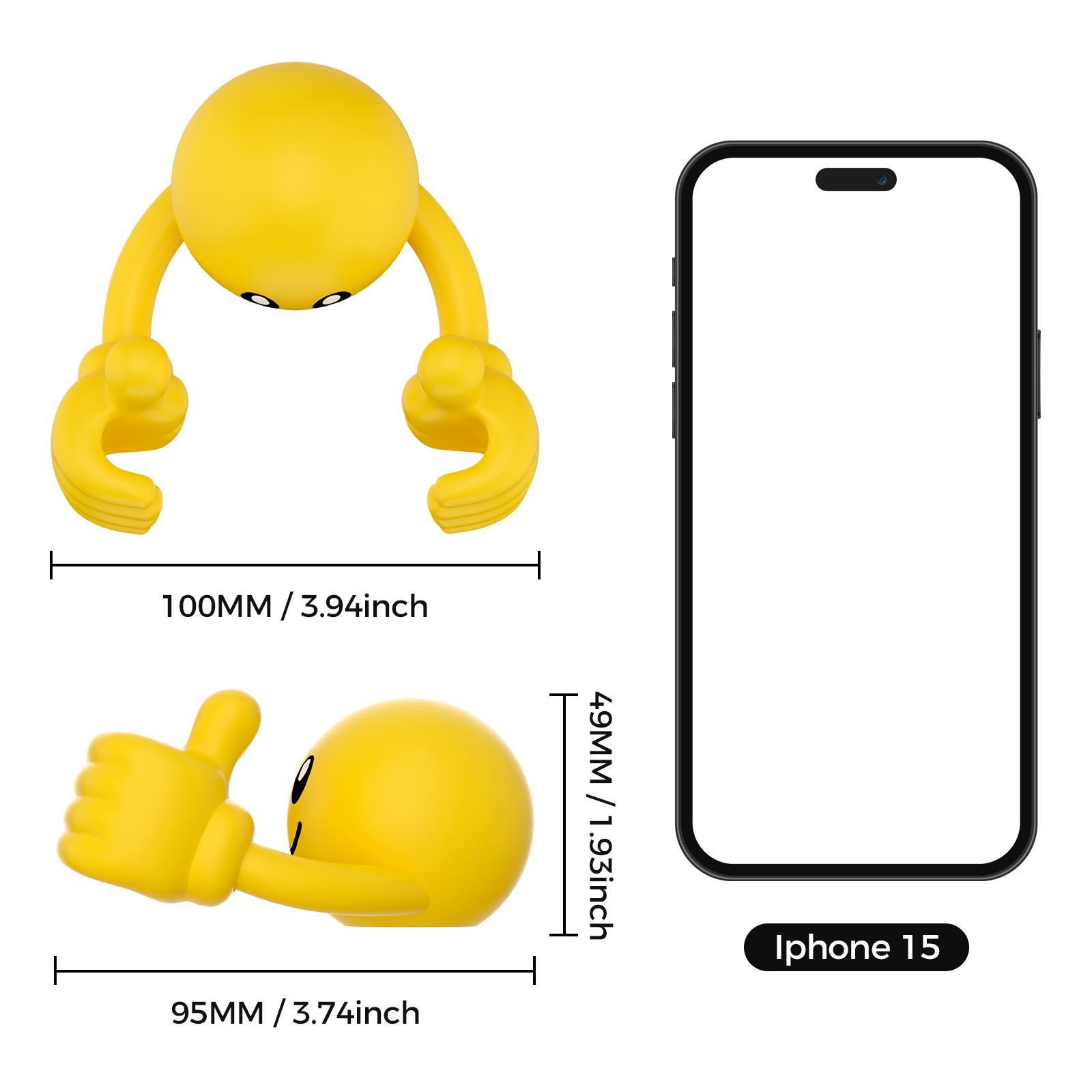 Smiley Thumbs-Up Phone Tablet Stand 2026 Upgrade Universal Adjustable Silicone Stand for Cellphone Smartphone Foldable Devices 4'' to 7.9'' 360° Rotatable Gooseneck Stable Base Cute Creative Gift Phone Holder