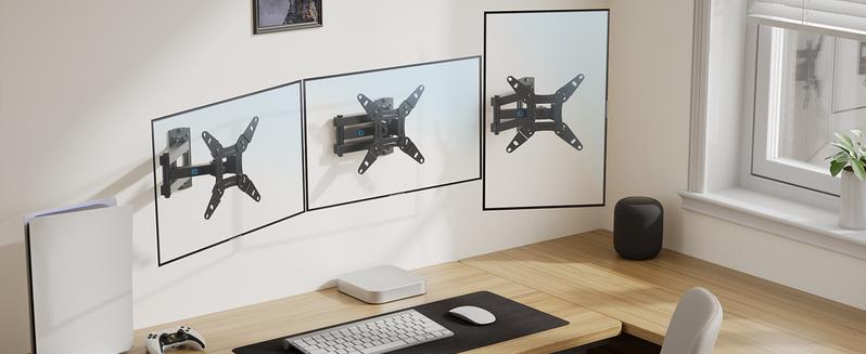 Pipishell Full Motion TV Monitor Wall Mount Bracket Articulating Arms Swivel Tilt Extension Rotation for Most 13-42 Inch LED LCD Flat Curved Screen TVs & Monitors, Max VESA 200x200mm up to 44lbs