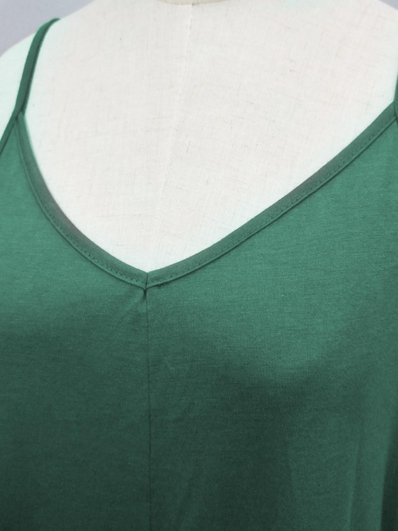 Women's Summer Casual Sleepwear Loungewear Slips Dress, Sleeveless V-Neck Long Dress with Side Pockets, Wearable Outdoors, 1 Piece Set