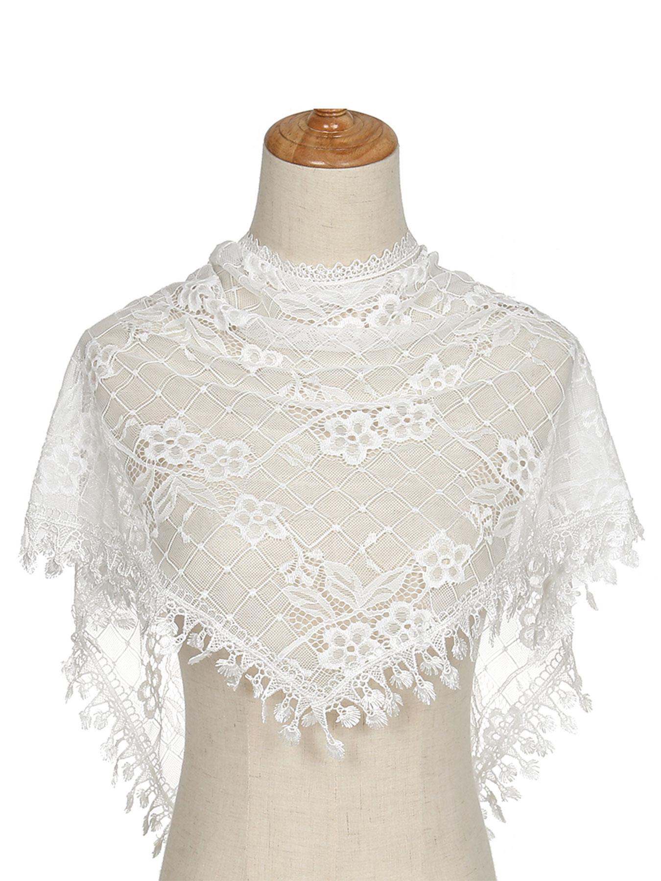 Fashionable Women's Lace Shawl Triangle Scarf, Openwork Embroidery Headband, Modest Loose-Fit Accessory, All-Season Gift Idea
