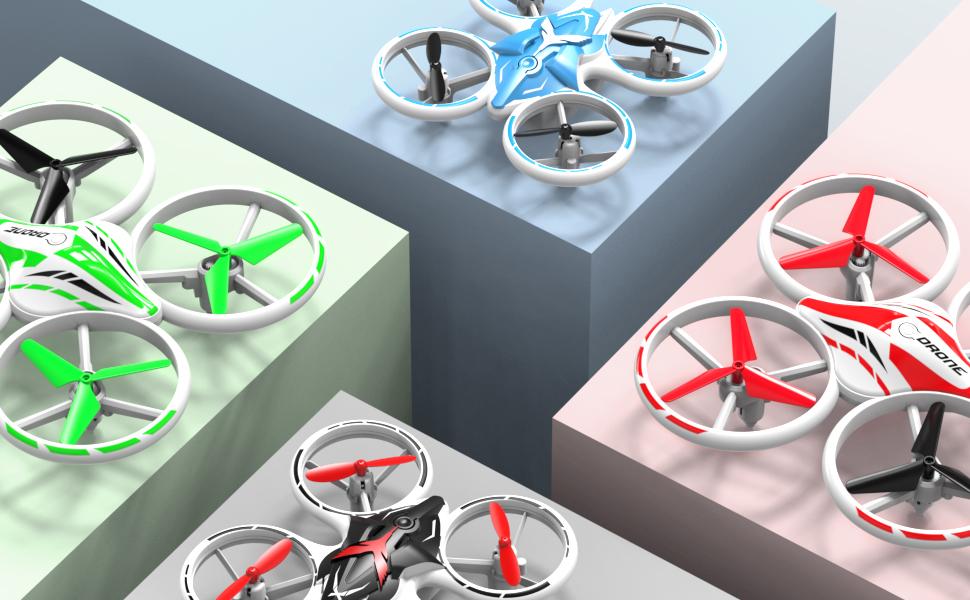 AFUNX Drone for Kids and Beginners Mini RC Helicopter Quadcopter Drone with 7 color LED Lights, Altitude Hold, Headless Mode, Kids Little Drone Toys Gifts for Boys and Girls with Remote Control ( Green Red)