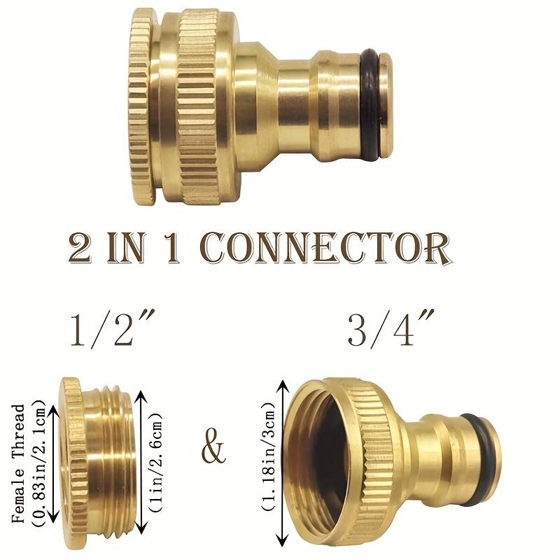 3 Pair Brass Quick Connectors, Suitable for 1/2 and 3/4 Inch Garden Hose Connections, Male and Female Fittings Accessories, Garden Hose Quic Connectors, Water Pipe Connectors, Garden Fast Connectors