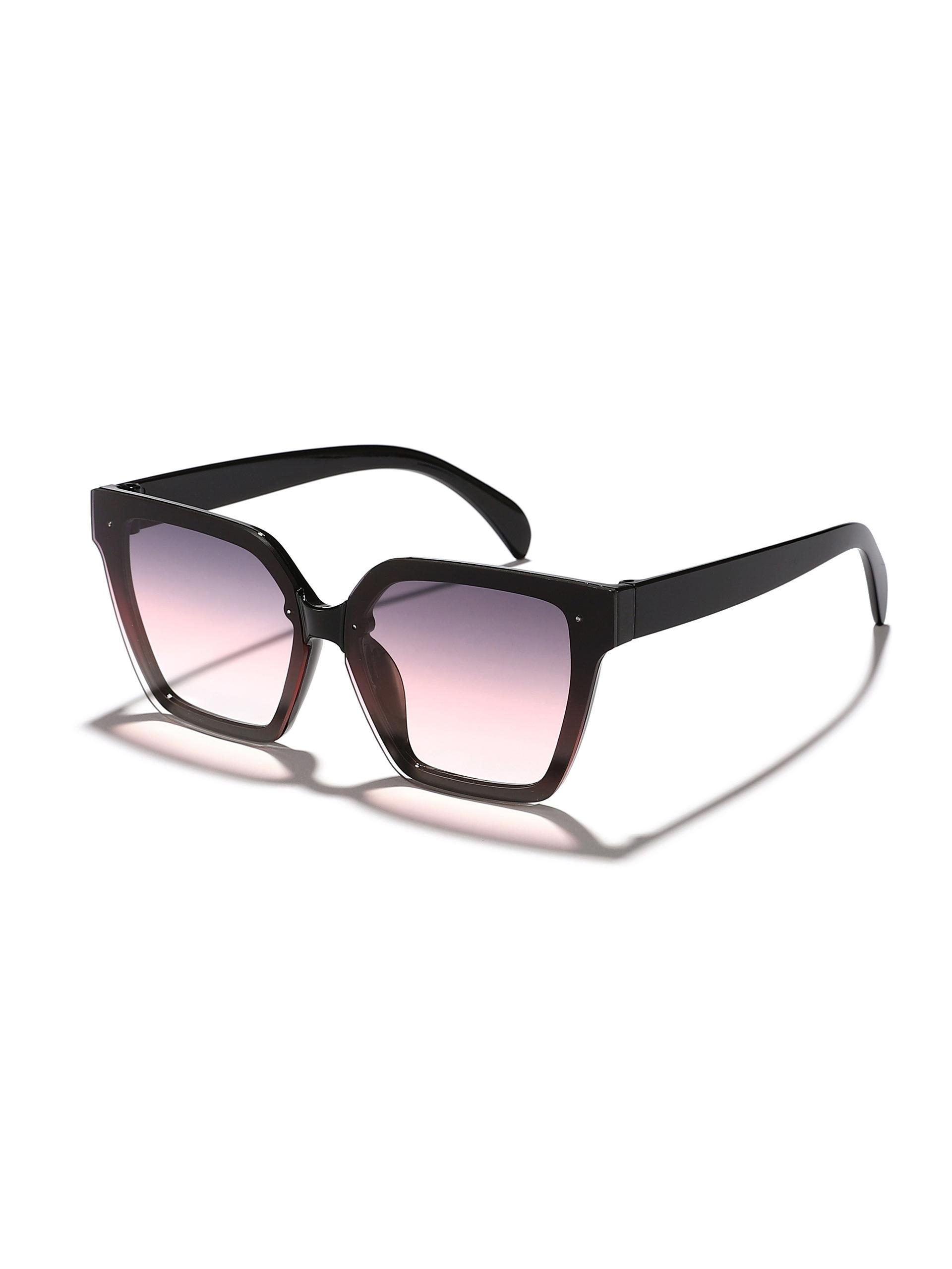 Unisex Square Frame Sunglasses, Casual All-Over Print Design, Decorative Lens, PC Material, Perfect for Daily Wear & Leisure