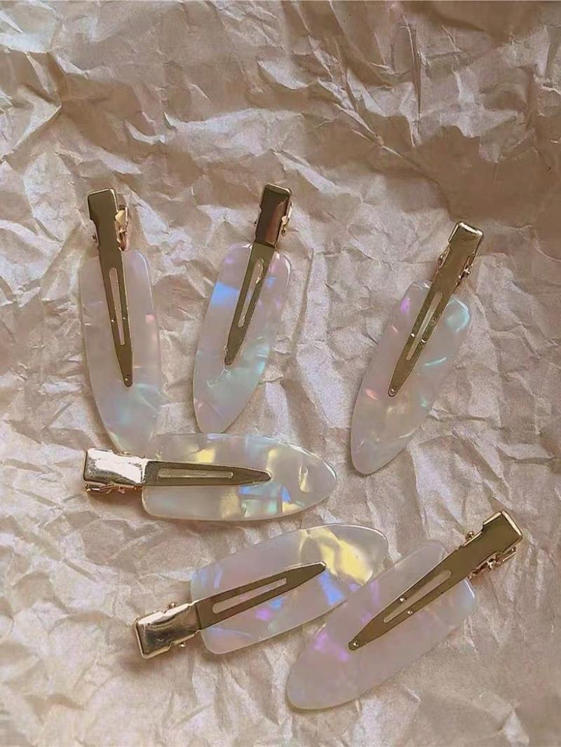 6pcs Set Acetate Hair Clips, Flat Hair Clips - Cute Oval Alligator Hair Clips For Women & Girls, Seamless Side Bangs Hairpin Set, Suitable For Updo & Bangs, Perfect For Daily Wear Hair Accessories, Fall, Travel