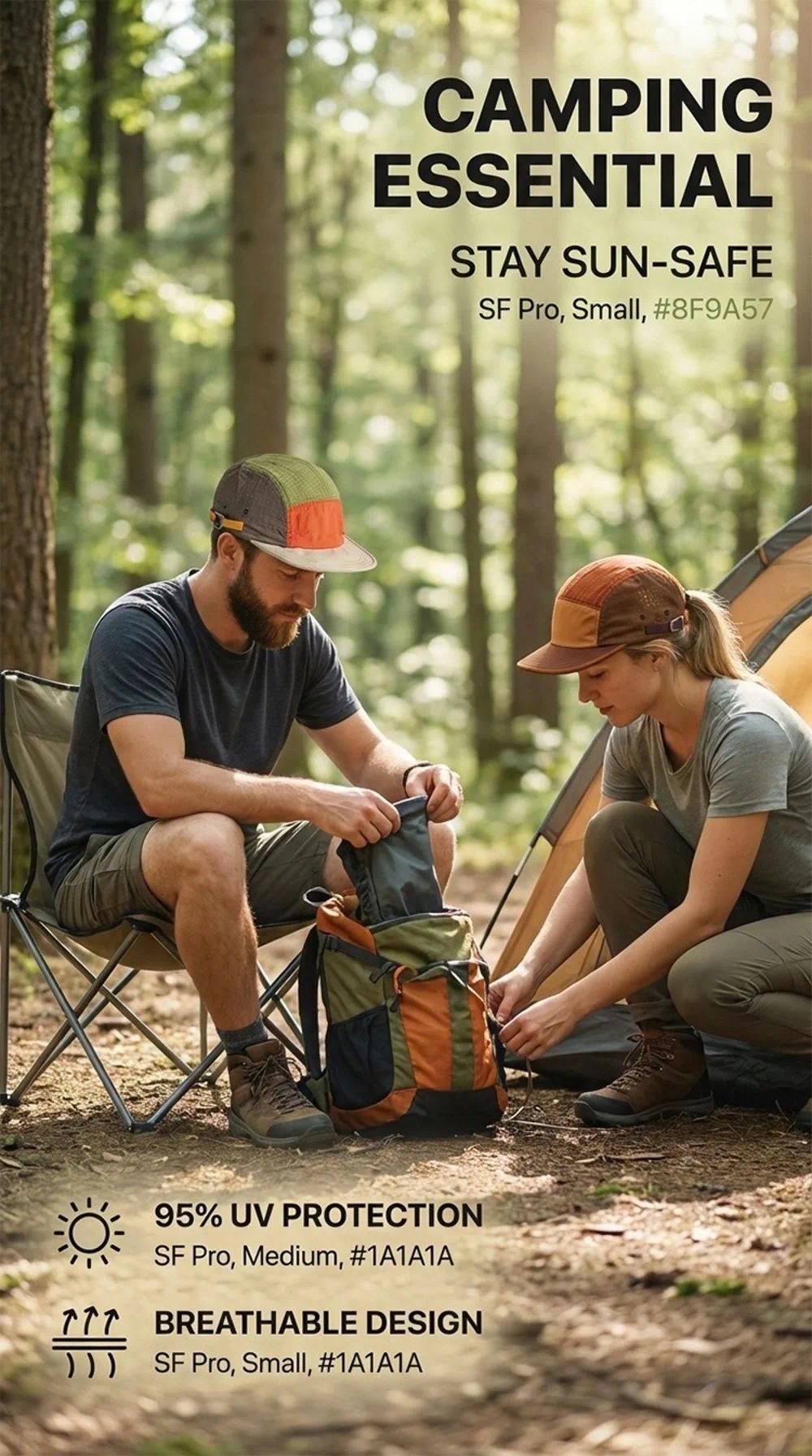 5-panel Men Baseball Caps Color Matching Lightweight Quick Drying Cap Breathable Sun Protection Duck Tongue Cap