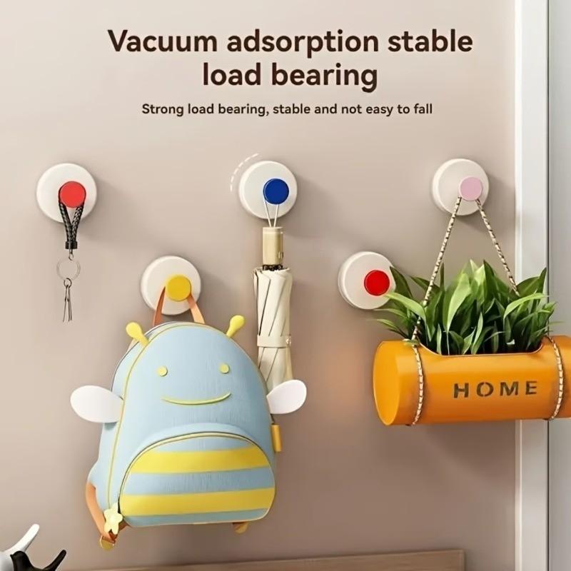 Dopamine 4 Piece Suction Cup Hooks, No Drilling Wall Mounted Bathroom Hook, Seamless Bath Hanging Hook, Quick Install Vacuum Adhesive