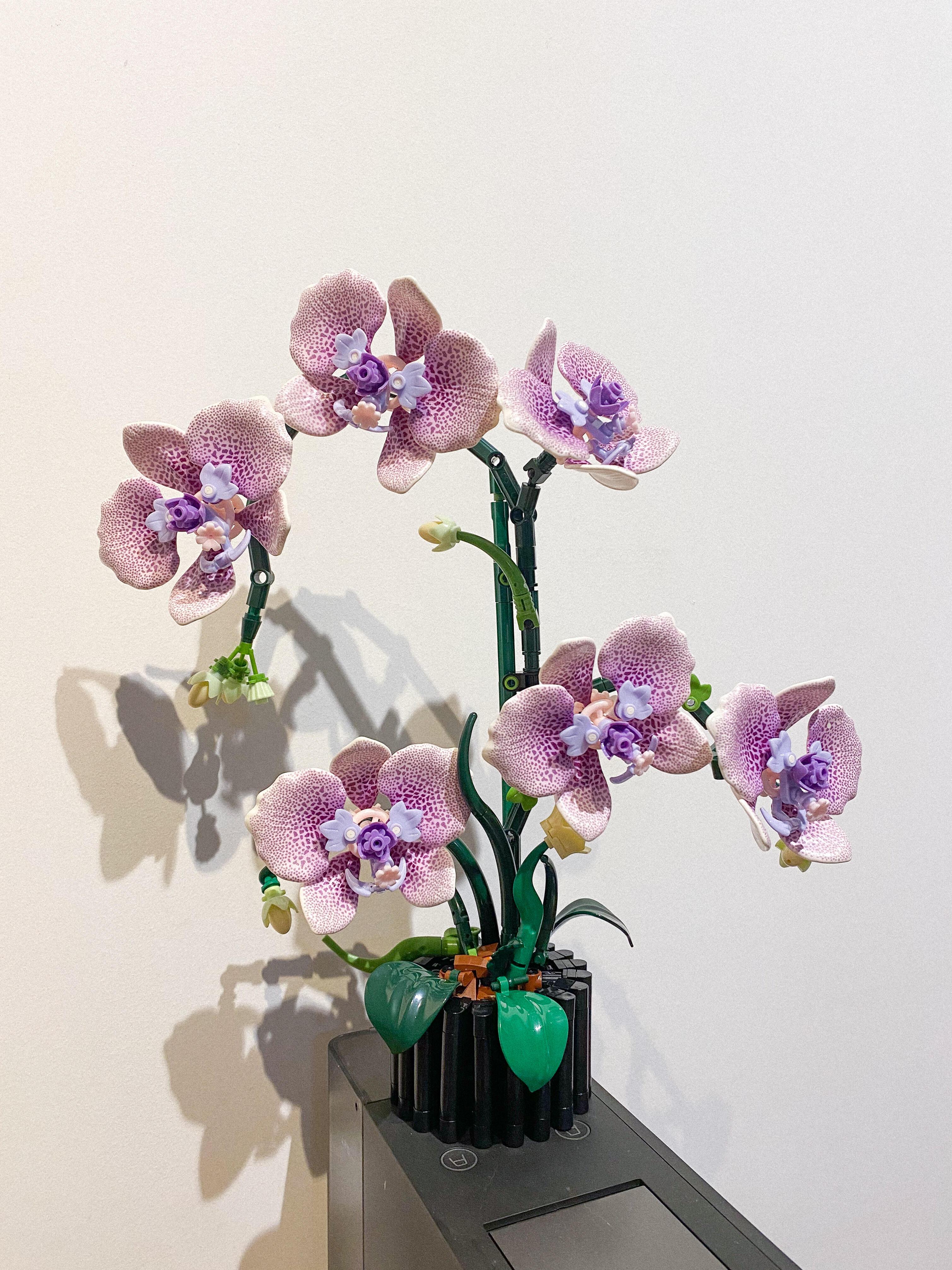 619pcs Orchid Building Block Set, Flexible Petal Joints Adjustable Angles, DIY Orchid Plant Kit, Adult Version, Home Decor Gift