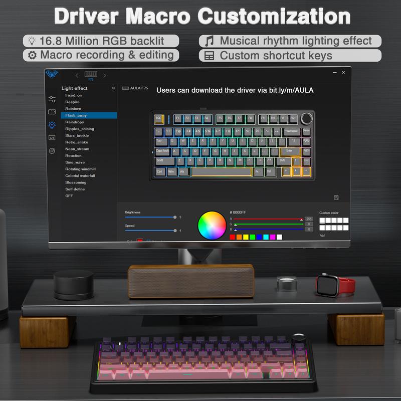 AULA F75 Pro Wireless Mechanical Gaming Keyboard with Knob Control 75% Washer Hot Swappable Custom Keyboard, Tri-Mode 2.4GHz/USB-C/BT5.0 RGB Backlight, Pre-lubricated Reaper Switches, PBT Keycaps (Gradient Pink) FallFreshness TikTokShopfalldealsforyou AULA F75 Pro Wireless Mechanical Gaming Keyboard with Knob Control 75% Washer Hot Swappable Custom Keyboard, Tri-Mode 2.4GHz/USB-C/BT5.0 RGB Backlight, Pre-lubricated Reaper Switches, PBT Keycaps (Gradient Pink) FallFreshness TikTokShopfalldealsforyou