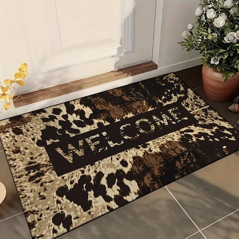 Leopard Print Welcome Non-slip Entry Doormat outdoorfun