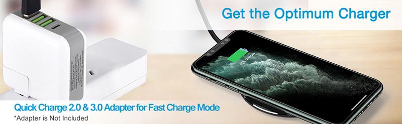 TOZO W3 Wireless Charger, 10W Qi-Certified Fast Charging Pad with Aviation Aluminum Computer Numerical Control Technology Compatible with iPhone 16 15 4Series, Samsung Galaxy Series NO AC Adapter Smartphone Cellphone Electronic Mobile Smartphone Cellphone