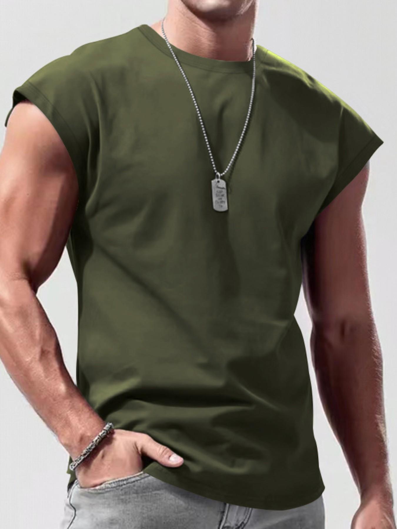 Men's Sleeveless Fitness Tank Top, Quick-Dry Gym Muscle Tee, Casual Loose Fit Men's Sports Running T-Shirt, Comfortable and Breathable