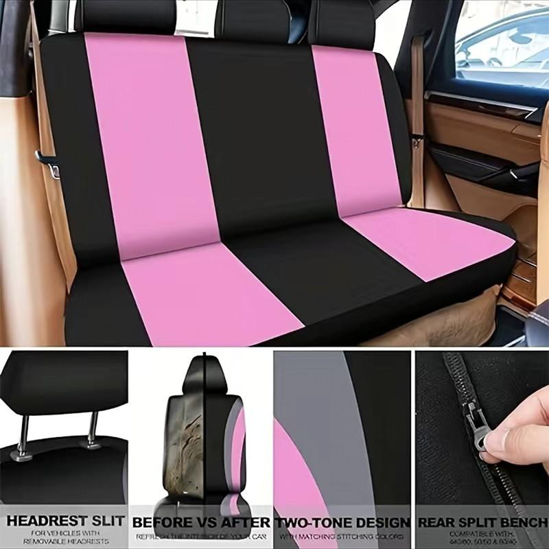 45-Piece Luxury Car Seat & Interior Set: Car Interior Decoration, Polyester 5-Seater Seat Covers, Plush Hanging Charms, PU Leather Steering Wheel Cover, Shoulder Pads, Gear Shift Cover, and Other Decorative Items; Fits Most Sedan and SUV Models