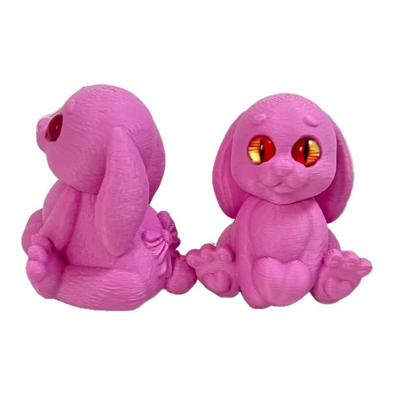 3D Printed Rabbit Cartoon Model, Festive Animal Toy, Pet Handheld Figure, Valentine's Day Decoration, Office Ornament