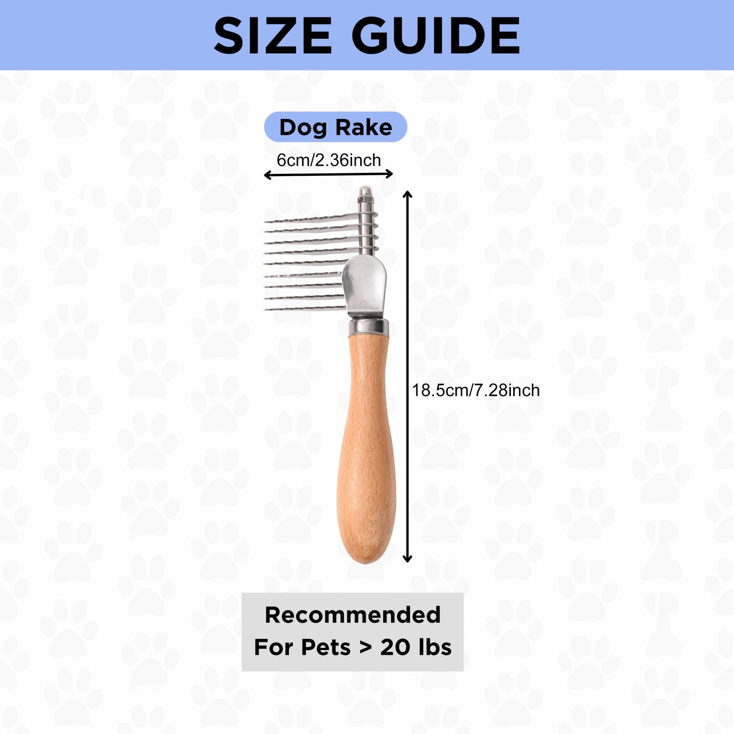 New Upgraded Pet De-Shedding Comb, Dual-Sided Inner Fur Brush, Wooden Handle, Stainless Steel Blades, Suitable for Dogs and Cats